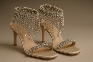 Rhinestone fringe for shoes ornament