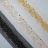 3D Beaded Applique Sequins Lace Fabric (9)