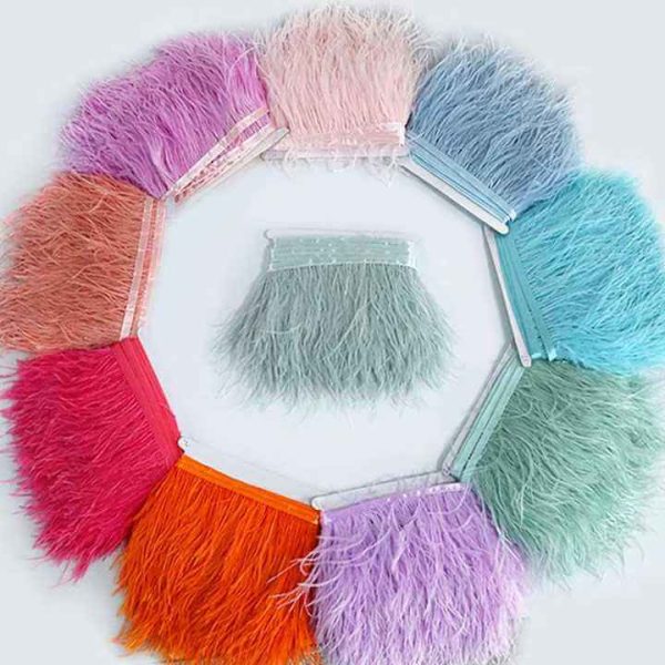 Ostrich Feather Fringe Lace Fabric Trim